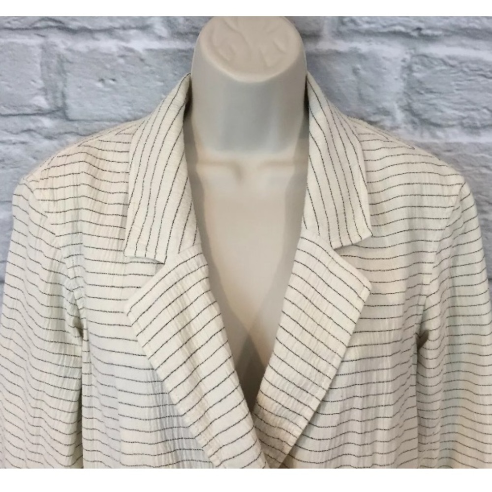 Cartonnier Anthro Pinstripe BLK/WHT Blazer Jacket - Picture 6 of 8